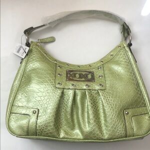 XOXO Lime Green Textured Hobo Bag